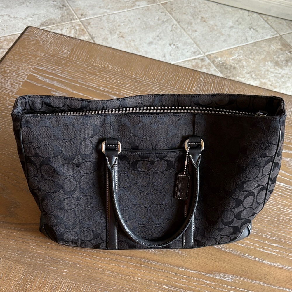 Coach Black Monogram Tote